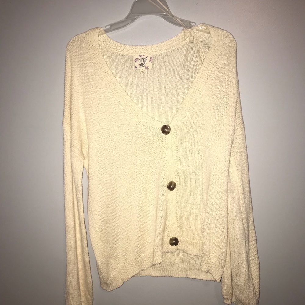 Cream Button Sweater